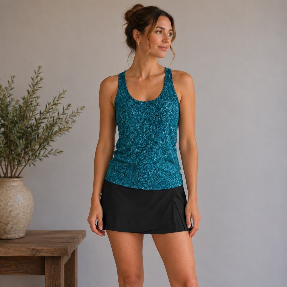 Lululemon Green Cool Racerback Foil Manifesto Bali Breeze Tofino Teal Tank Med